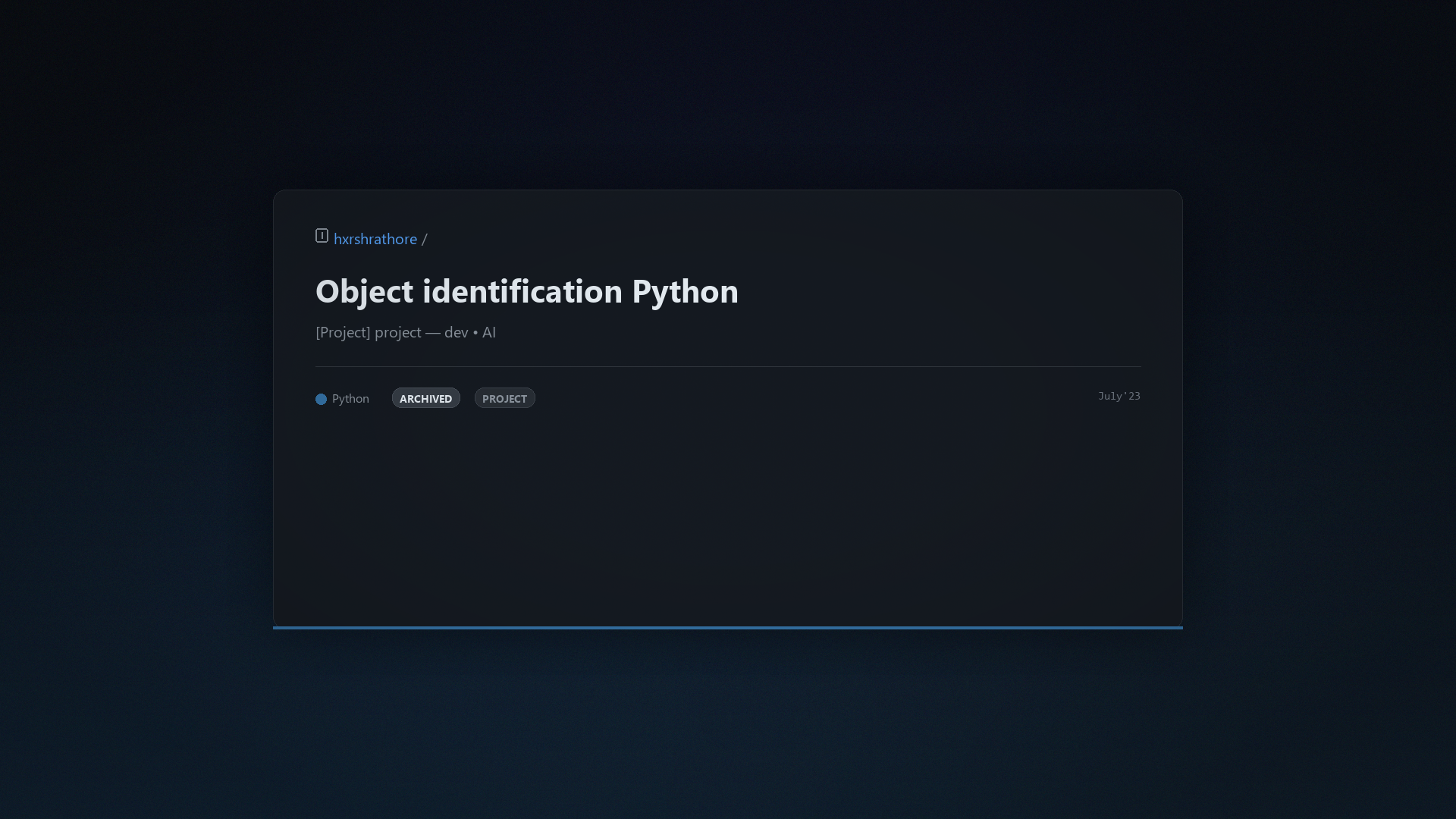 Object identification Python